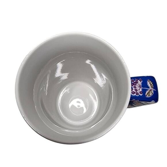 Pier 1 Imports Coffee Mugs, Artisan Boho Floral Print Tall Ceramic Drinking Cup - Picture 4 of 7